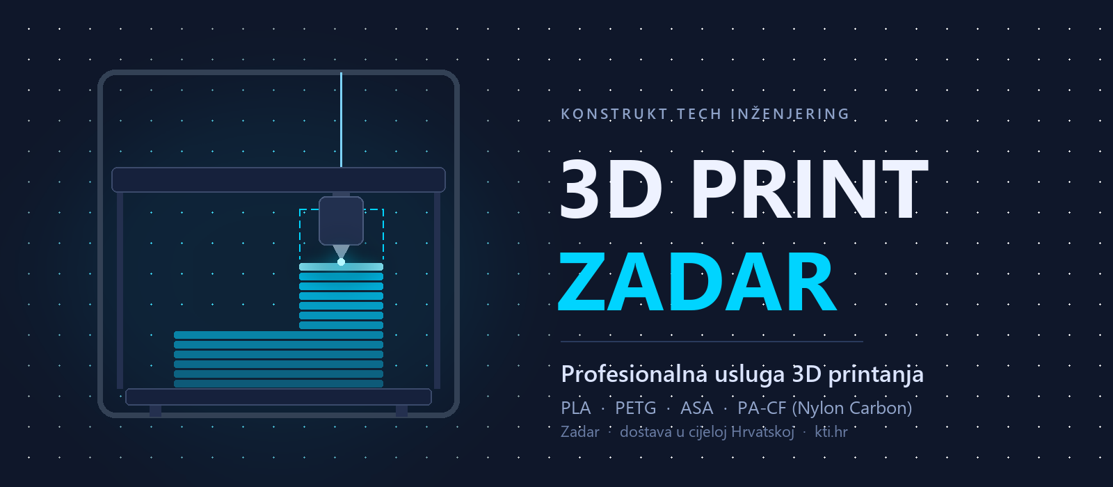 3D print Zadar — profesionalna FDM usluga 3D printanja — Konstrukt Tech Inženjering